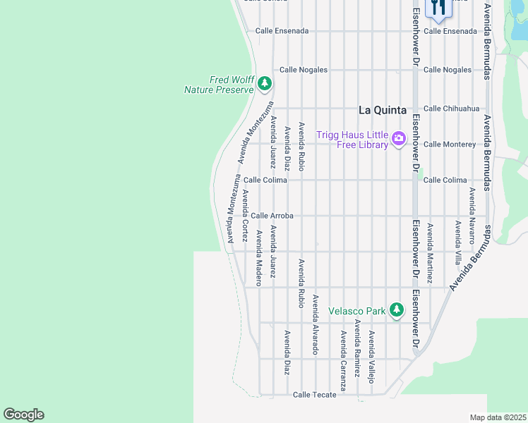 map of restaurants, bars, coffee shops, grocery stores, and more near 53680 Avenue Madero in La Quinta