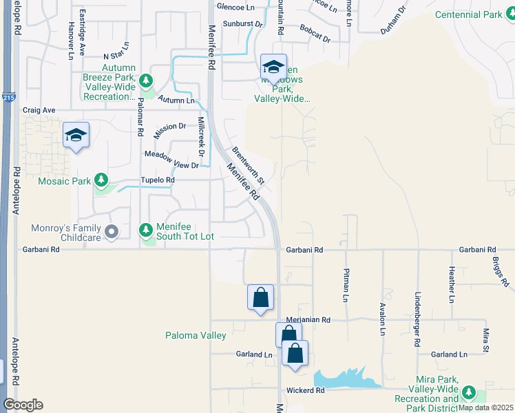 map of restaurants, bars, coffee shops, grocery stores, and more near 28875 Waterford Pacific Bluff Street in Menifee
