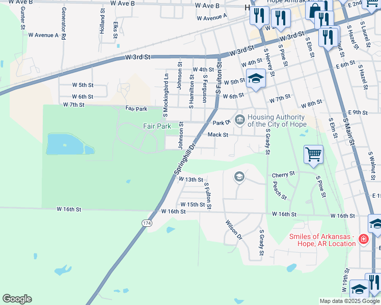 map of restaurants, bars, coffee shops, grocery stores, and more near 1003-1099 Jones Street in Hope