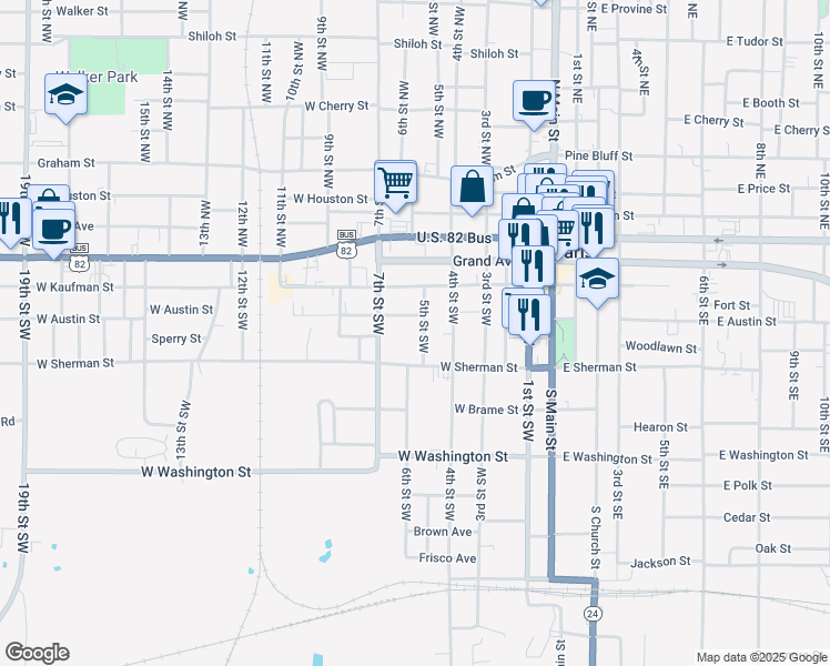 map of restaurants, bars, coffee shops, grocery stores, and more near 519 West Austin Street in Paris