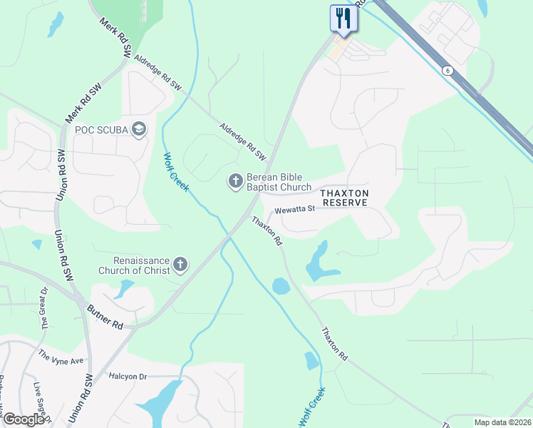 map of restaurants, bars, coffee shops, grocery stores, and more near 5007 Wewatta Street in Atlanta