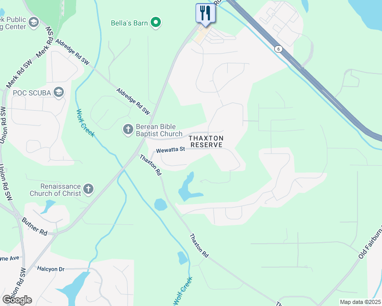 map of restaurants, bars, coffee shops, grocery stores, and more near 4962 Wewatta Street in Atlanta