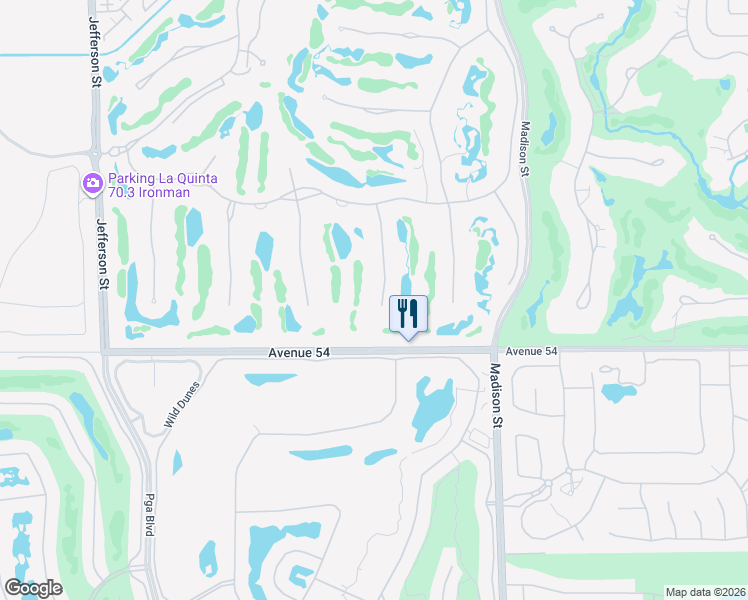 map of restaurants, bars, coffee shops, grocery stores, and more near 53741 Via Bellagio in La Quinta