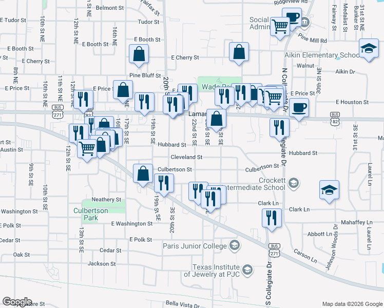 map of restaurants, bars, coffee shops, grocery stores, and more near 2011 Cleveland Street in Paris