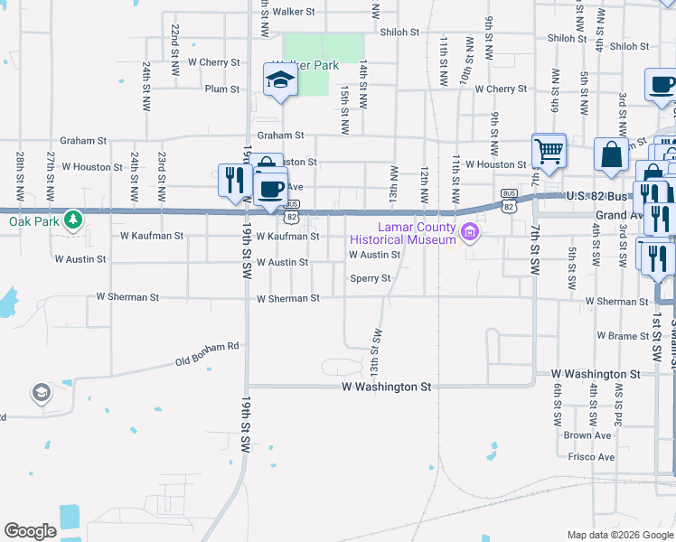 map of restaurants, bars, coffee shops, grocery stores, and more near 345 16th Street Southwest in Paris