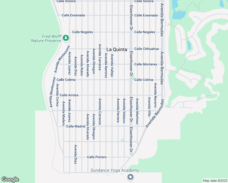 map of restaurants, bars, coffee shops, grocery stores, and more near 53680 Avenue Vallejo in La Quinta