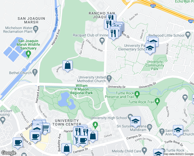 map of restaurants, bars, coffee shops, grocery stores, and more near 7 Cerrito in Irvine
