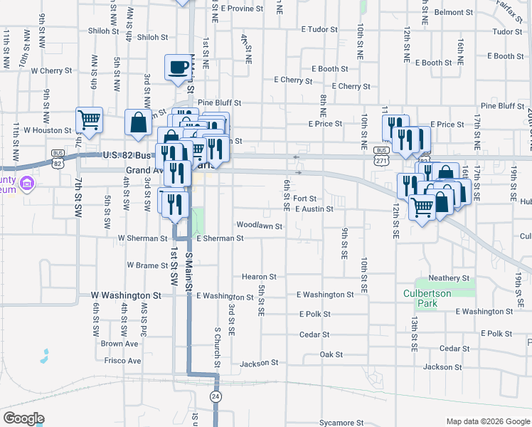 map of restaurants, bars, coffee shops, grocery stores, and more near 500 East Austin Street in Paris