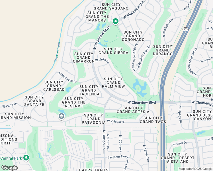 map of restaurants, bars, coffee shops, grocery stores, and more near 19113 North Mohave Sage Way in Surprise