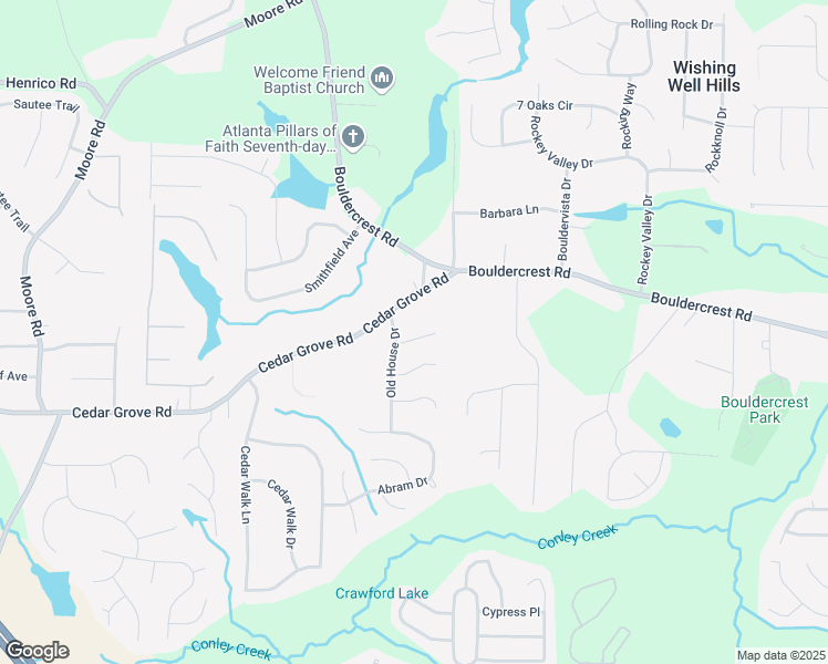 map of restaurants, bars, coffee shops, grocery stores, and more near 2126 Silva Drive in Conley