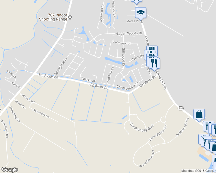 map of restaurants, bars, coffee shops, grocery stores, and more near 4045 Grousewood Drive in Myrtle Beach