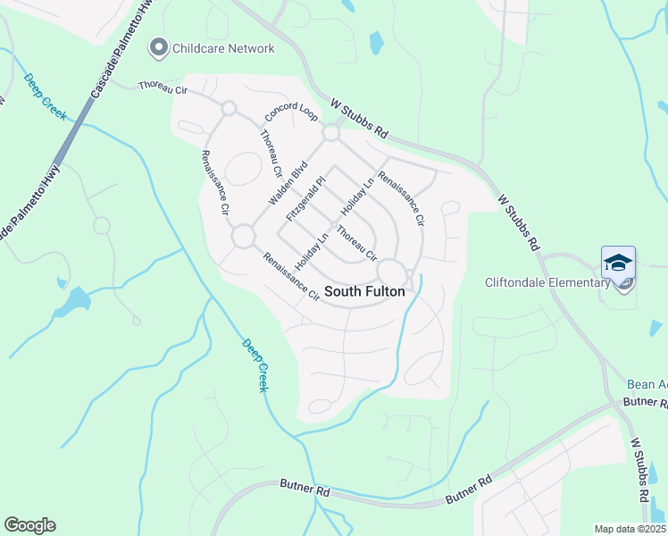 map of restaurants, bars, coffee shops, grocery stores, and more near 7616 Cole Ln in Atlanta