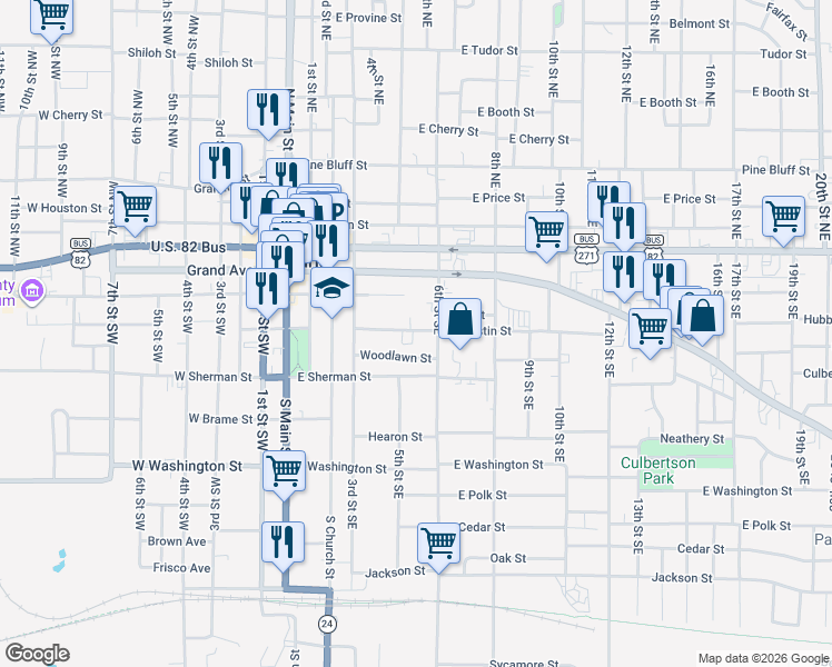 map of restaurants, bars, coffee shops, grocery stores, and more near 500 East Austin Street in Paris