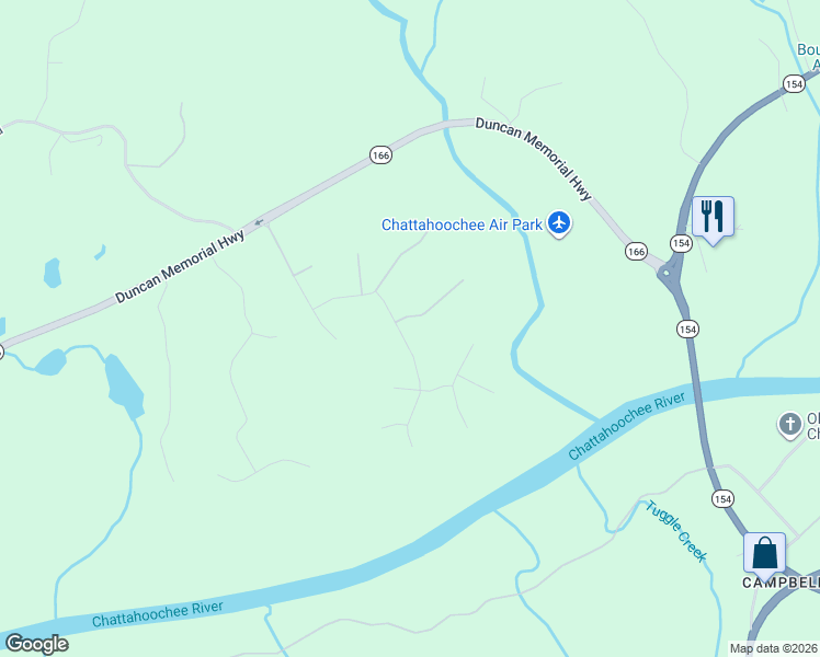 map of restaurants, bars, coffee shops, grocery stores, and more near 3373 Sienna Place in Douglasville