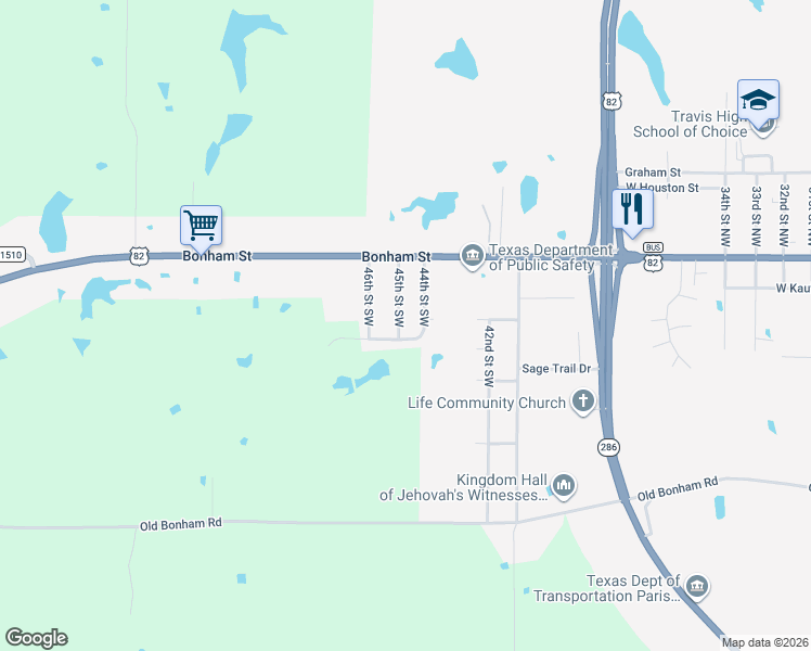 map of restaurants, bars, coffee shops, grocery stores, and more near 215 45th Street Southwest in Paris