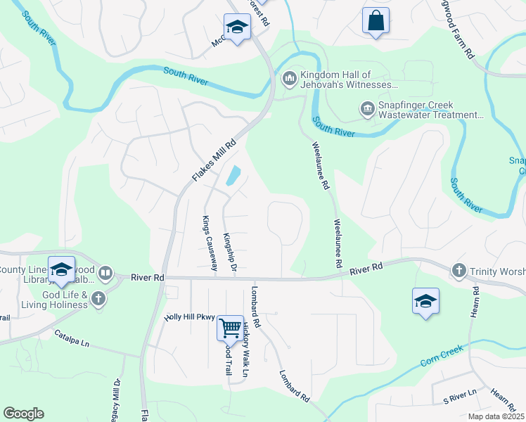 map of restaurants, bars, coffee shops, grocery stores, and more near 4125 Park Place Circle in Ellenwood