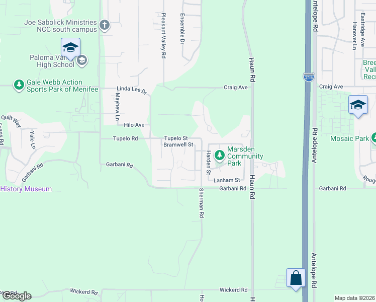 map of restaurants, bars, coffee shops, grocery stores, and more near 31806 McClain Court in Menifee
