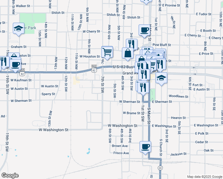 map of restaurants, bars, coffee shops, grocery stores, and more near 519 West Austin Street in Paris