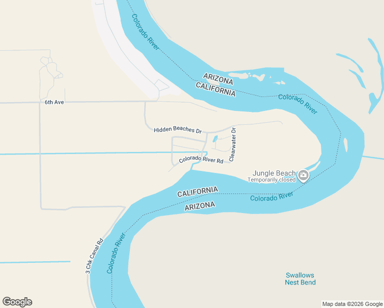 map of restaurants, bars, coffee shops, grocery stores, and more near 2671 Colorado River Road in Blythe