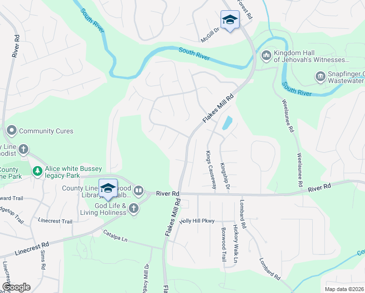map of restaurants, bars, coffee shops, grocery stores, and more near 3833 Chimney Mill Trail in Ellenwood