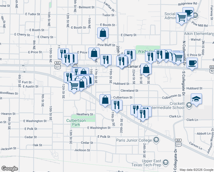 map of restaurants, bars, coffee shops, grocery stores, and more near 1830 Hubbard Street in Paris