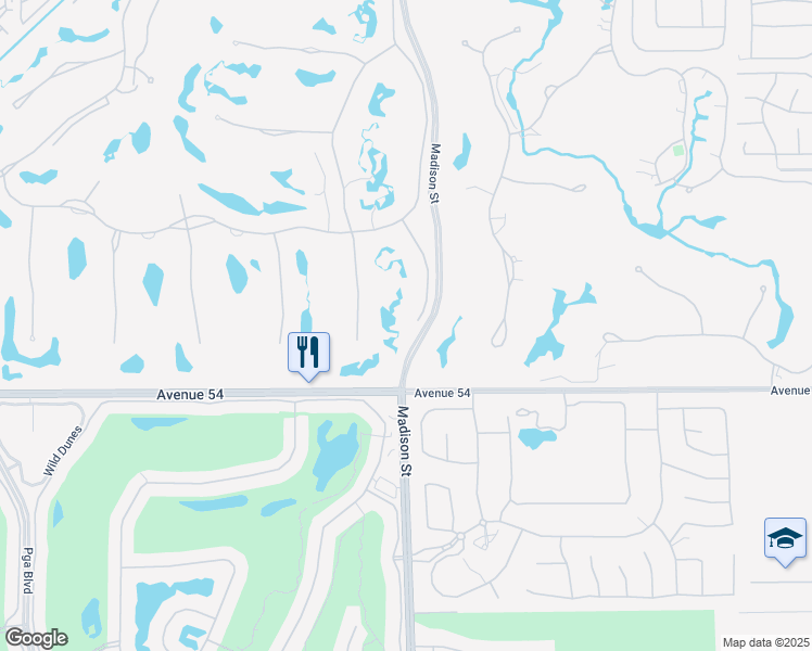 map of restaurants, bars, coffee shops, grocery stores, and more near 53699 Via Mallorca in La Quinta