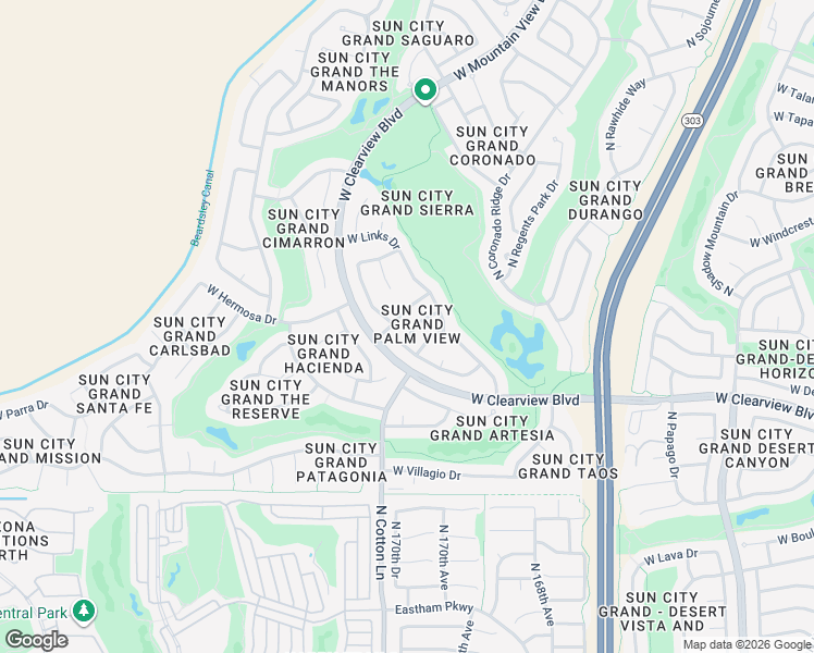 map of restaurants, bars, coffee shops, grocery stores, and more near 19138 North Emerald Cove Way in Surprise