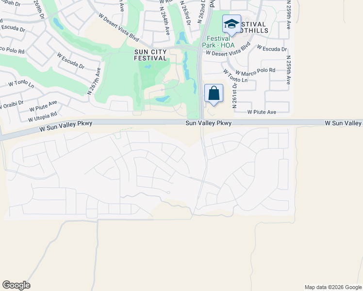 map of restaurants, bars, coffee shops, grocery stores, and more near 26356 West Taro Drive in Buckeye