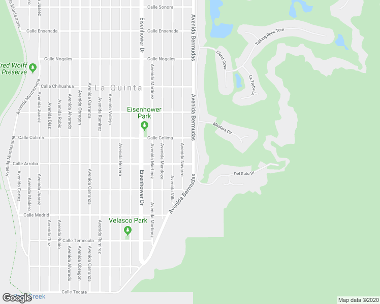 map of restaurants, bars, coffee shops, grocery stores, and more near 53665 Avenida Bermudas in La Quinta