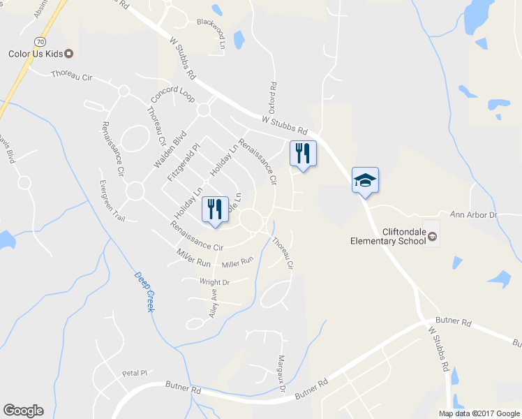 map of restaurants, bars, coffee shops, grocery stores, and more near 7227 Thoreau Circle in Atlanta