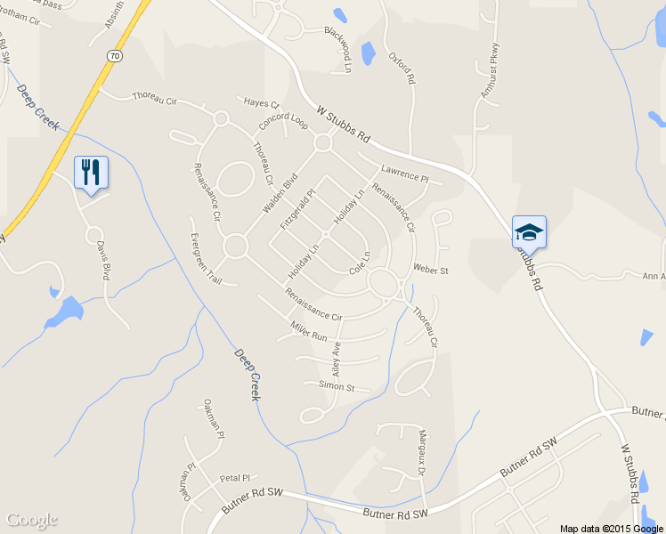 map of restaurants, bars, coffee shops, grocery stores, and more near 7597 Cole Lane in Atlanta