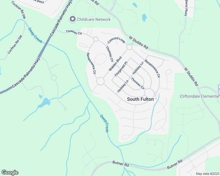 map of restaurants, bars, coffee shops, grocery stores, and more near 3710 Renaissance Circle in Atlanta