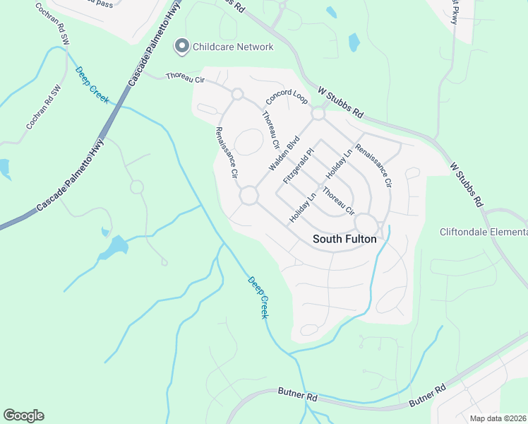 map of restaurants, bars, coffee shops, grocery stores, and more near 3755 Renaissance Circle in Atlanta