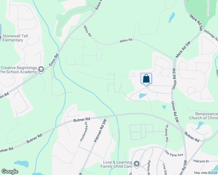 map of restaurants, bars, coffee shops, grocery stores, and more near 460 Canyon Way Southwest in Atlanta