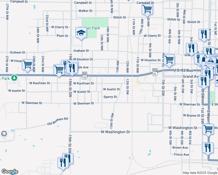 map of restaurants, bars, coffee shops, grocery stores, and more near 1416 W Kaufman St in Paris