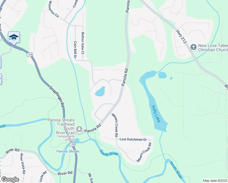 map of restaurants, bars, coffee shops, grocery stores, and more near 4196 Panola Lake Circle in Stonecrest
