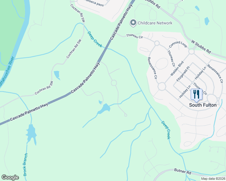 map of restaurants, bars, coffee shops, grocery stores, and more near 3515 Davis Boulevard in Atlanta