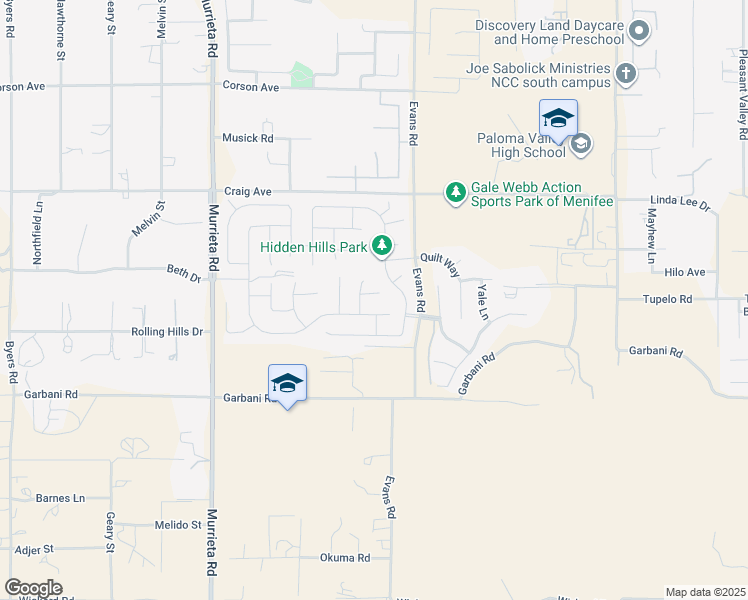 map of restaurants, bars, coffee shops, grocery stores, and more near 26423 Rediron Court in Menifee