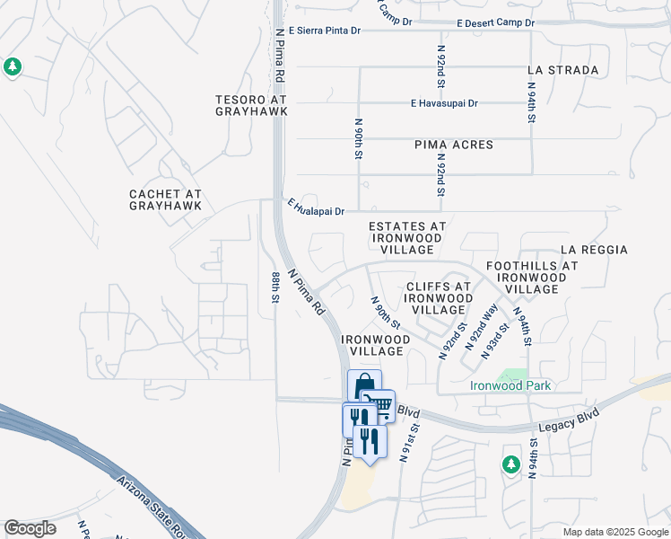 map of restaurants, bars, coffee shops, grocery stores, and more near 8926 East Topeka Drive in Scottsdale