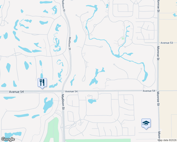 map of restaurants, bars, coffee shops, grocery stores, and more near 53556 Ross Avenue in La Quinta