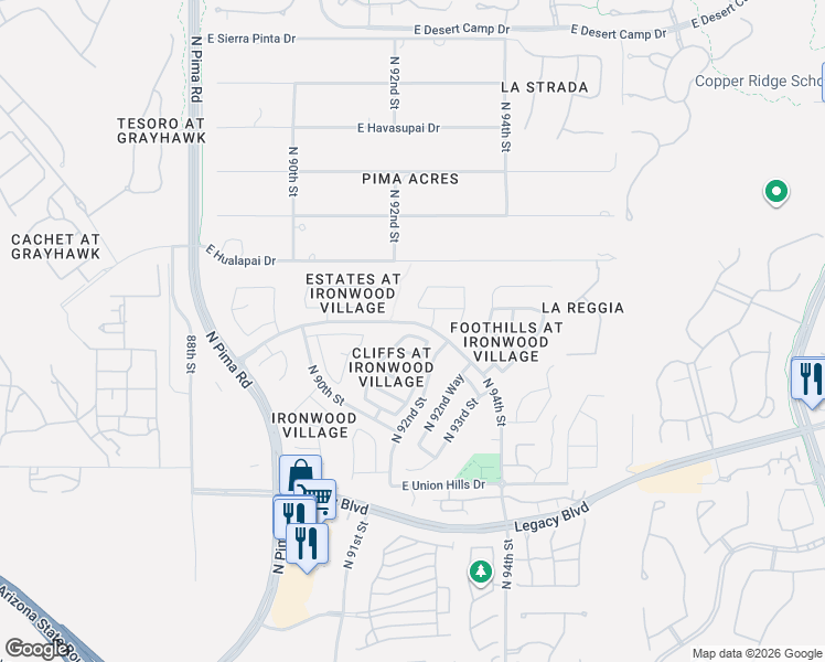 map of restaurants, bars, coffee shops, grocery stores, and more near 9203 East Topeka Drive in Scottsdale
