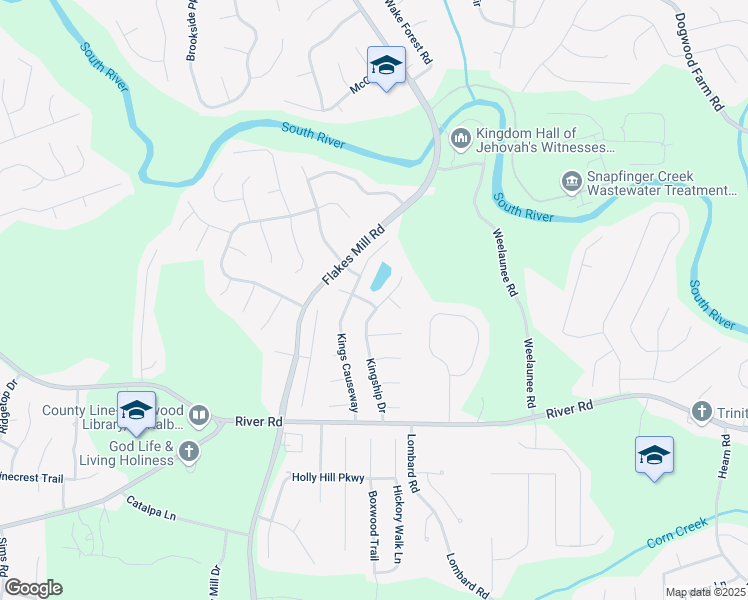 map of restaurants, bars, coffee shops, grocery stores, and more near 4103 Kingship Drive in Ellenwood