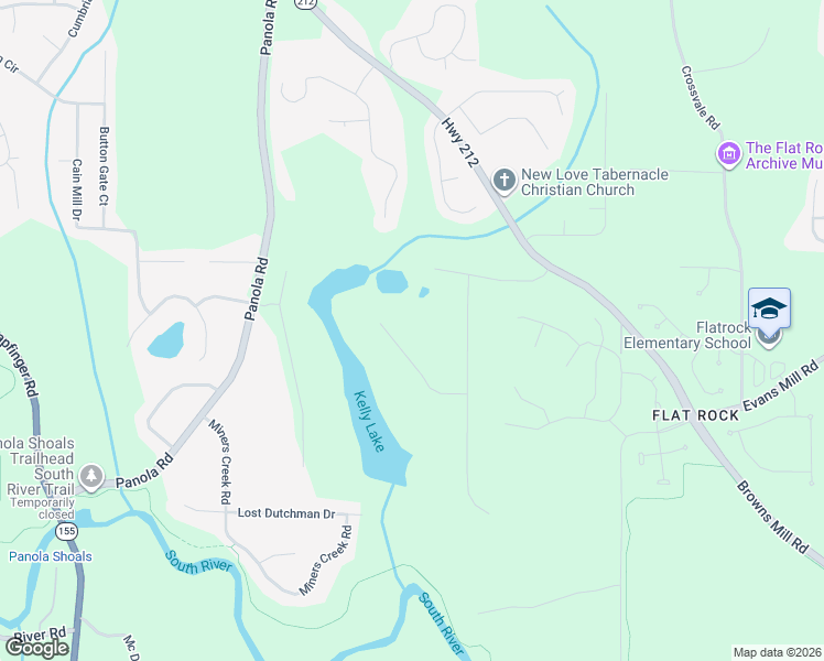 map of restaurants, bars, coffee shops, grocery stores, and more near 5236 Sandy Shores Court in Stonecrest