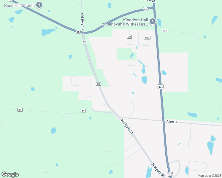 map of restaurants, bars, coffee shops, grocery stores, and more near 1668 North Hyatt Street in Monticello