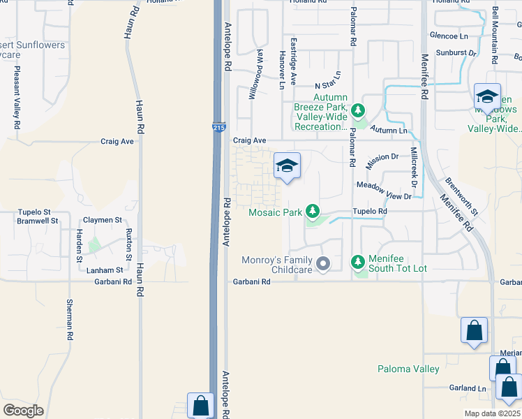 map of restaurants, bars, coffee shops, grocery stores, and more near 31749 Willowood Way in Menifee