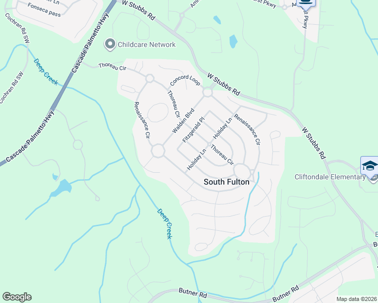 map of restaurants, bars, coffee shops, grocery stores, and more near 7656 Cole Lane in Atlanta