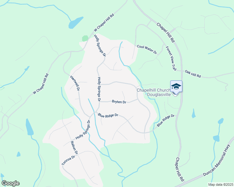 map of restaurants, bars, coffee shops, grocery stores, and more near 4492 Bryten Drive in Douglasville