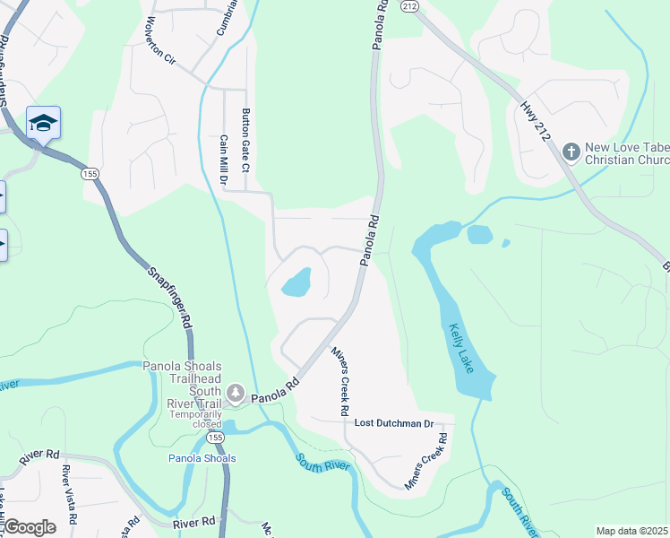 map of restaurants, bars, coffee shops, grocery stores, and more near 4196 Panola Lake Circle in Stonecrest