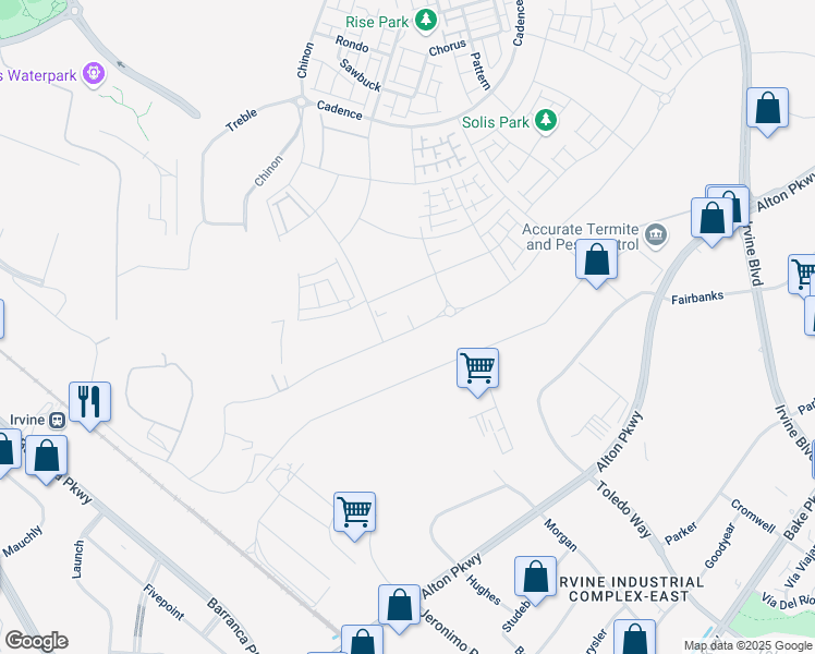 map of restaurants, bars, coffee shops, grocery stores, and more near 66 Dudley in Irvine