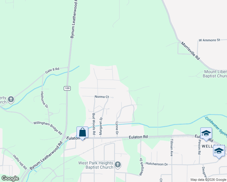 map of restaurants, bars, coffee shops, grocery stores, and more near 310 Jill Lane in Anniston
